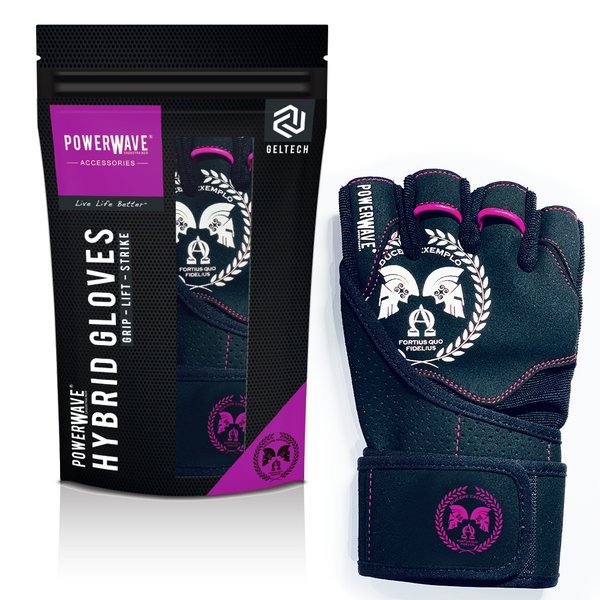 PowerWave Hybrid Fitness Training Unisex Gloves For Workout - Purple